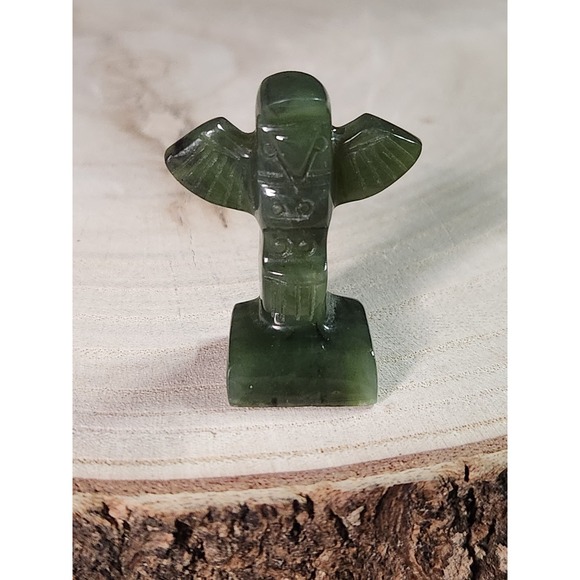 Other - Jade Hand Carved Thunderbird Totem Pole Statue Figure Native North American 1.5"